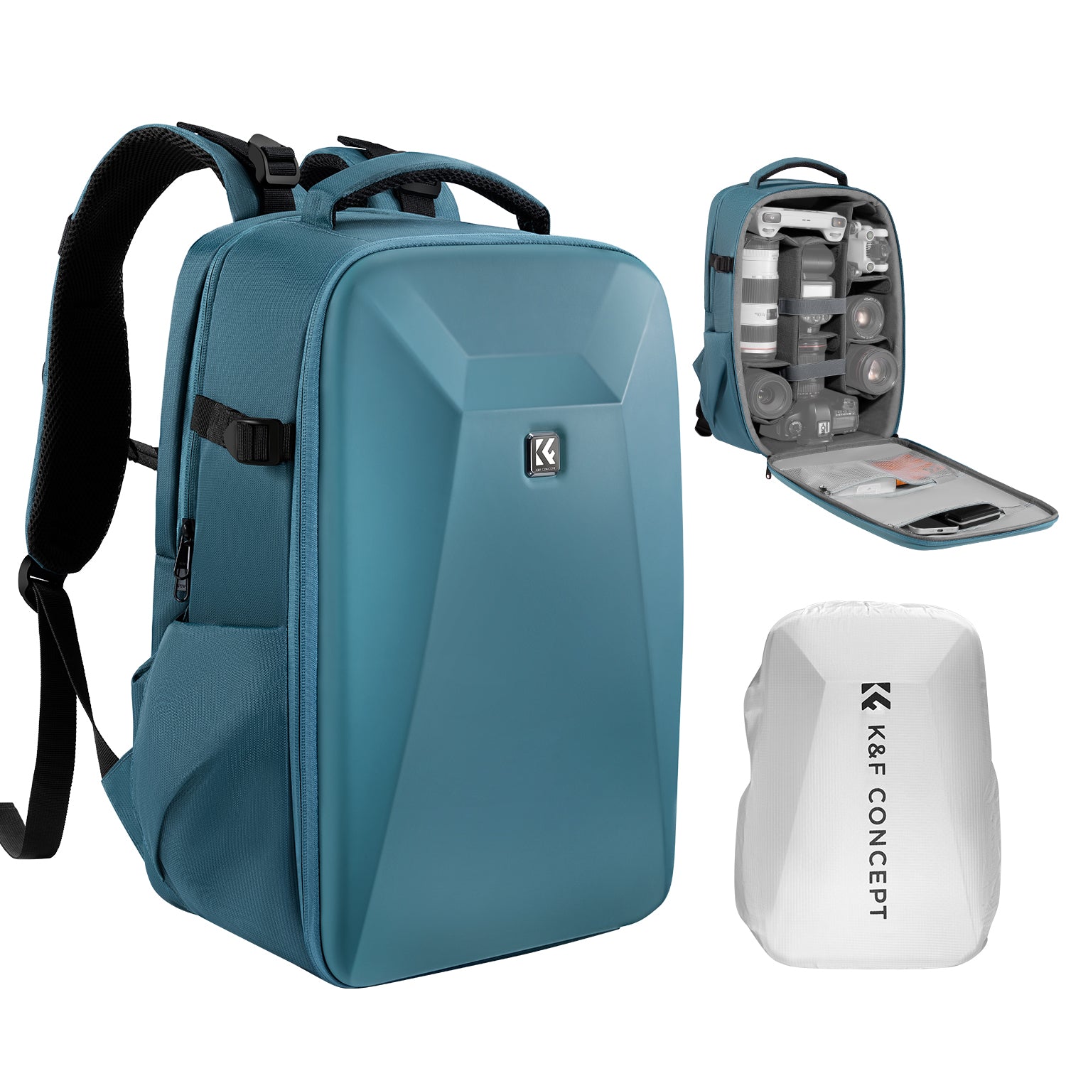 K&F Concept Camera Backpack,Hardshell Photography DSLR Camera Bag with 15-15.6 Inch Laptop Compartment Waterproof Hard Shell K&F Concept Camera Backpack,Hardshell Photography DSLR Camera Bag with 15-15.6 Inch Laptop Compartment Waterproof Hard Shell